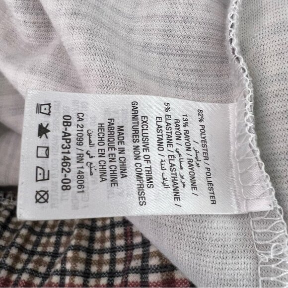 A.C.W. Pants cuffed bottom stripes picnic style Plaid Trousers - Picture 7 of 9